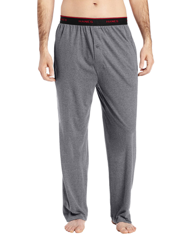 Hanes men's big knit pant with set-on elastic